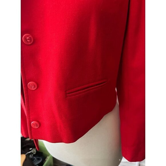 Pendelton womens red cropped short hip length 100 percent wool winter coat 10 - Picture 3 of 12